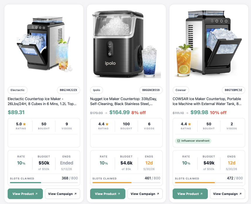CreatorKit Amazon influencer product discovery cards